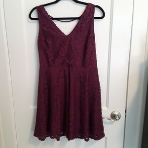 Dress// One Clothing Purple Lace with Deep Back V